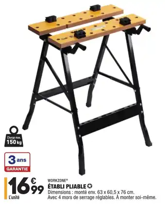 ALDI Établi pliable offre