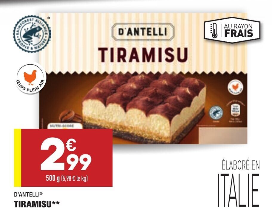 Promo Tiramisu chez ALDI