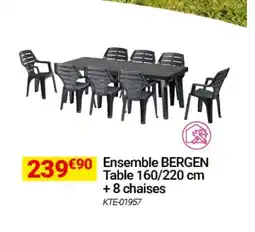 Oogarden Ensemble bergen table + 8 chaises offre
