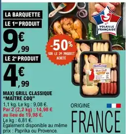 E.Leclerc MAÎTRE COQ Maxi grill classique offre