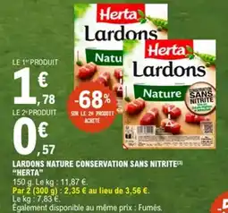 E.Leclerc HERTA Lardons nature conservation sans nitrite offre