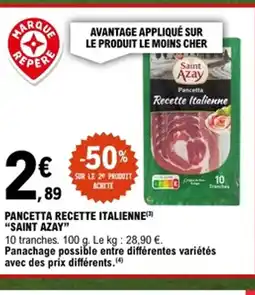 E.Leclerc SAINT AZAY Pancetta recette italienne offre