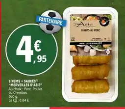 E.Leclerc MERVEILLES D'ASIE 8 nems+sauces offre