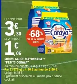 E.Leclerc PETITS CORAYA Surimi sauce mayonnaise offre