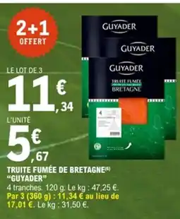 E.Leclerc GUYADER Truite fumée de bretagne offre