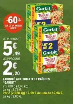 E.Leclerc GARBIT Taboulé aux tomates fraîches offre