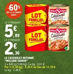 E.Leclerc WILLIAM SAURIN Le cassoulet mitonné offre