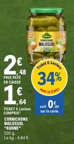 E.Leclerc KUHNE Cornichons malossol offre