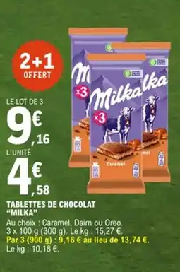 E.Leclerc MILKA Tablettes de chocolat offre