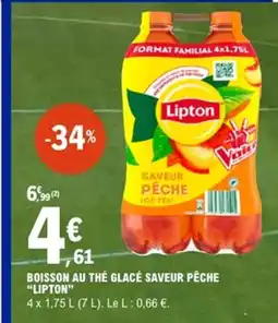 E.Leclerc LIPTON Boisson au thé glacé saveur pêche offre
