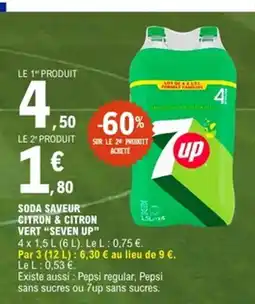 E.Leclerc SEVEN UP Soda saveur citron & citron vert offre