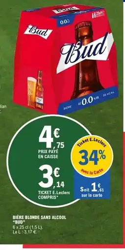 E.Leclerc BUD Bière blonde sans alcool offre