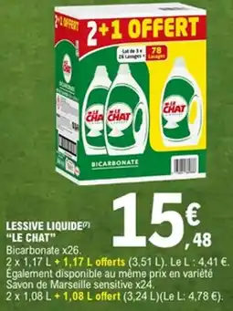 E.Leclerc LE CHAT Lessive liquide offre