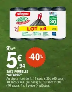 E.Leclerc ALFAPAC Sacs poubelle offre