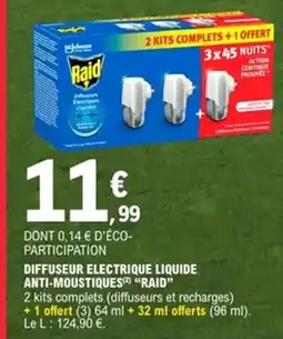 E.Leclerc RAID Diffuseur electrique liquide anti-moustiques offre