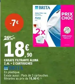 E.Leclerc BRITA Carafe filtrante aluna + 2 cartouches offre