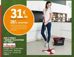 E.Leclerc VILEDA Seau à pedale + manche telescopique kit turbo offre