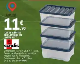 E.Leclerc SUNDIS Lot de 4 boites en plastique wave box offre