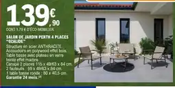 E.Leclerc OZALIDE Salon de jardin perth 4 places offre