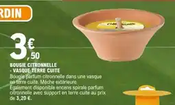 E.Leclerc Bougie citronnelle - vasque terre cuite offre