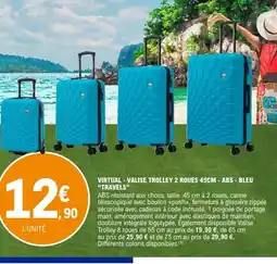 E.Leclerc TRAVELS Virtual - valise trolley 2 roues- abs - bleu offre