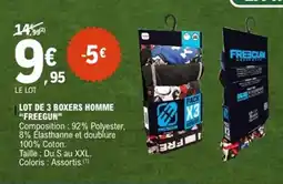 E.Leclerc FREEGUN Lot de 3 boxers homme offre