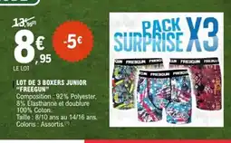 E.Leclerc FREEGUN Lot de 3 boxers junior offre