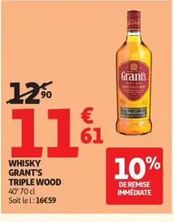 Auchan GRANT'S TRIPLE WOOD 40° Whisky offre