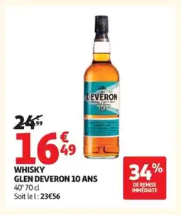 Auchan GLEN DEVERON 10 ANS Whisky offre