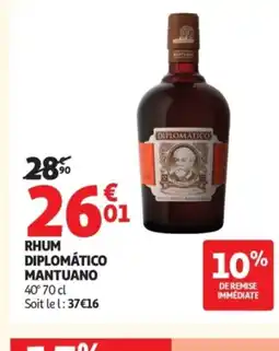 Auchan DIPLOMÁTICO MANTUANO 40° Rhum offre