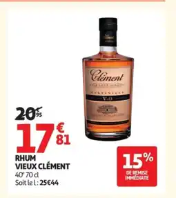 Auchan CLÉMENT 40° Rhum vieux offre