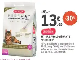 E.Leclerc Jardi LITIÈRE AGGLOMÉRANTE PURECAT offre