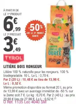E.Leclerc Jardi LITIÈRE BOIS RONGEUR offre