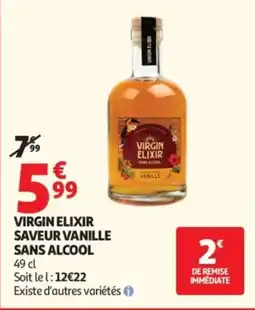 Auchan VIRGIN ELIXIR Saveur vanille sans alcool offre