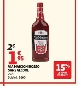 Auchan VIA MANZONI Rosso sans alcool offre