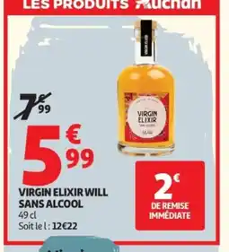 Auchan VIRGIN ELIXIR Will sans alcool offre