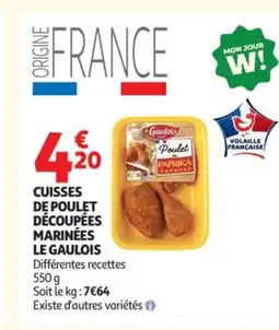 Auchan LE GAULOIS Cuisses de poulet découpées marinées offre