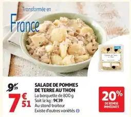 Auchan Salade de pommes de terre au thon offre