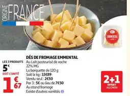 Auchan Dés de fromage emmental offre