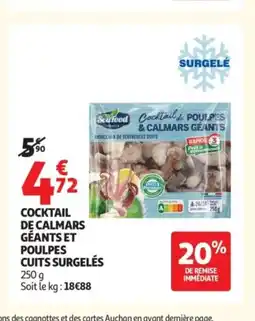 Auchan Cocktail de calmars géants et poulpes cuits surgelés offre