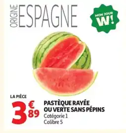 Auchan Pastèque rayée ouverte sans pépins offre
