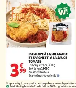 Auchan Escalope à la milanaise et spaghetti à la sauce tomate offre