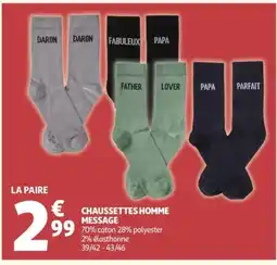 Auchan Chaussettes homme message offre