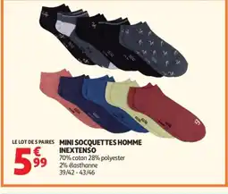 Auchan INEXTENSO Mini socquettes homme offre