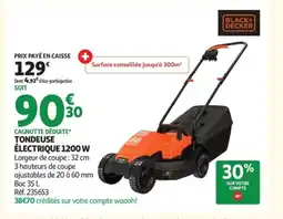 Auchan BLACK + TDECKER Tondeuse électrique 1200w offre