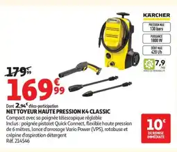 Auchan KARCHER Nettoyeur haute pression k4 classic offre
