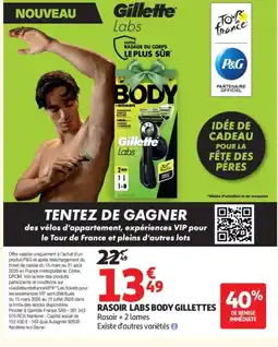 Auchan GILLETTES Rasoir labs body offre