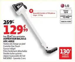 Auchan LG Aspirateur balailg a9c-air1e offre