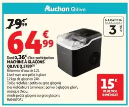 Auchan QILIVE Machine à glaçons q.5789 offre