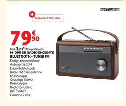 Auchan MUSE M-098 br radio enceinte bluetooth-tuner fm offre